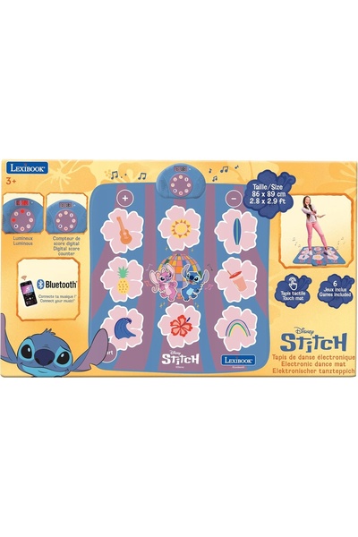 LEXIBOOK Covoraș de dans interactiv electronic Bluetooth Disney Stitch