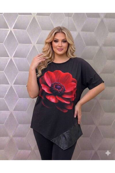 MAXORA SHOP Bluze asimetrice cu maneca scurta pe croi larg Jennifer - Roz