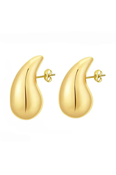 Choice1 S-gold 925 Sterling Silver 18K Gold Plated Chunky Dome Water Drop Ear...