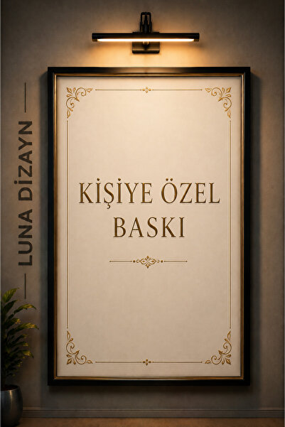 LUNA DİZAYN KİŞİYE ÖZEL Baskılı Çerçeveli Metal Poster, Hediyelik Tablo 30x40 cm