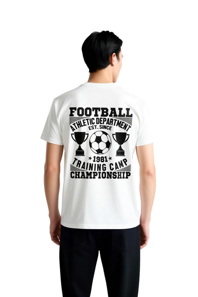 PayBuy Men's Football Training Camp Championship Themed Graphic Printed Cotto...