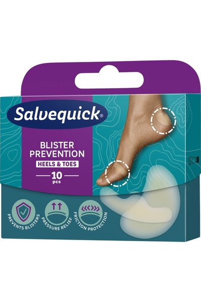 ORKLA Salvequick PREVENȚIE A BLISTRELOR PENTRU CĂLCĂNI ȘI DEGETE DE LA PICIOA...