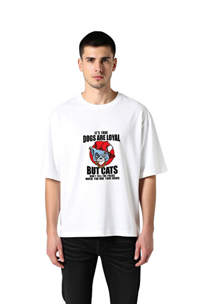 PayBuy Funny Dog and Cat Comparison Printed Men's Oversize T-Shirt
