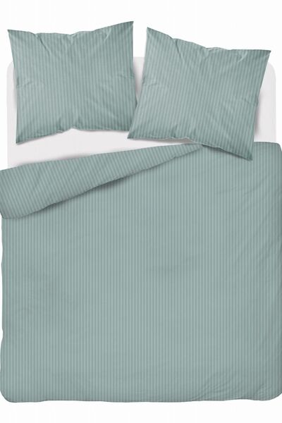 Detexpol Set de lenjerie de pat din satin 160x200 neted cu dungi premium Mentă
