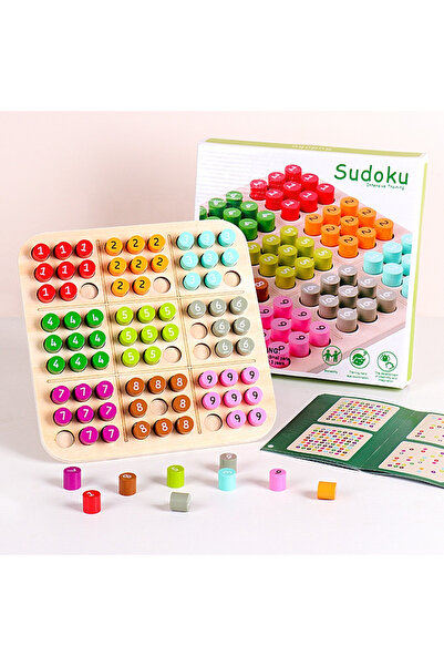 OEM Joc Sudoku Montessori din lemn cu cifre colorate și carduri de provocare