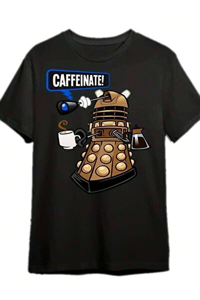 29CUN Men's Black-Shirt With Design| CAFFEINATE!Patterned, Short-Sleeved, Rou...