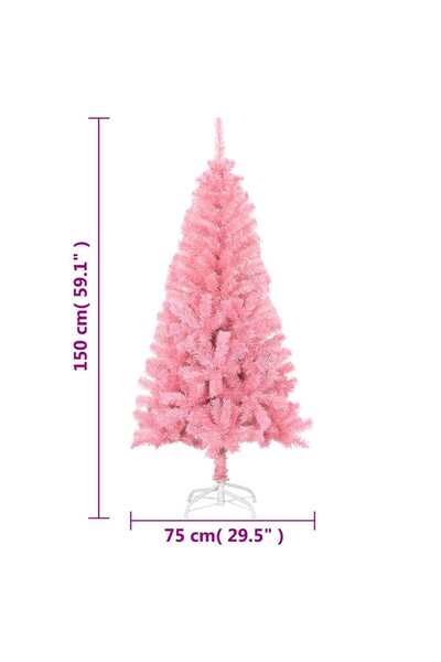 vidaxl Artificial Christmas Tree with Stand Pink 150 cm PVC