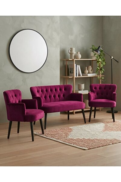 Azra Mobilya Roma 2+1+1 Babyface Kumaş Chester Çay Seti Ev & Ofis Koltuk Takı...