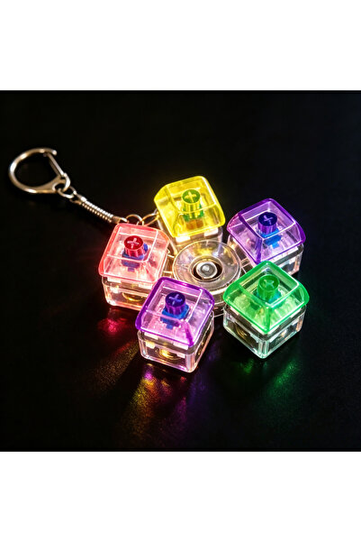 Choice8 5Keys-1PC LED Keyboard Keychain Clickable Button Fidget Stress Relief...