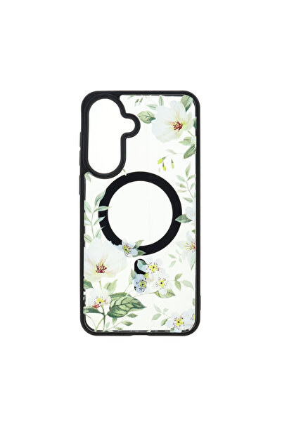 SEP Husa TPU+PC MagSafe Botanical Samsung Galaxy A37 White Magnolia