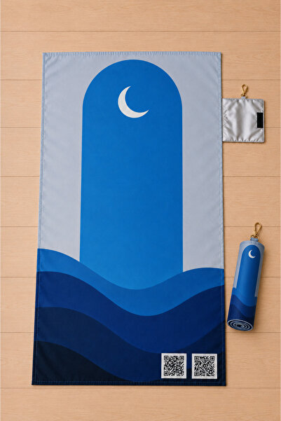 Oxledo Pocket-Sized Travel Prayer Mat with Qr Code Keychain – Foldable Portab...