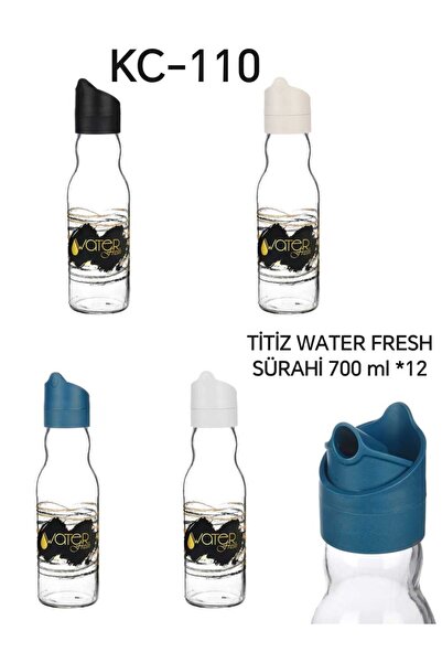 Generic Brand طقم زجاجات مياه تيتيز ووتر فريش 700 مل مكون من 3 قطع - مع غطاء ...