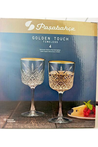Paşabahçe GÜLMEN KRİSTAL TİMELESS GOLDEN TOUCH 4LÜ KADEH 330CC 440276 ORJ KUTULU