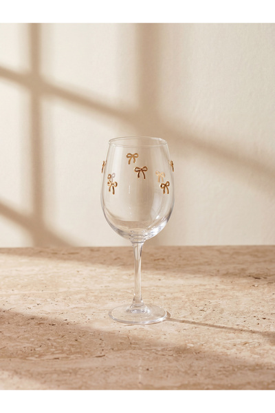LC Waikiki Bow Patterned Glass Footed Glass 430 ml
