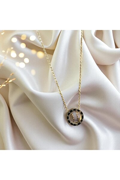 DİBA AVM Necklace Women's Steel Necklace 316L Steel Gold Color Roman Numeral ...