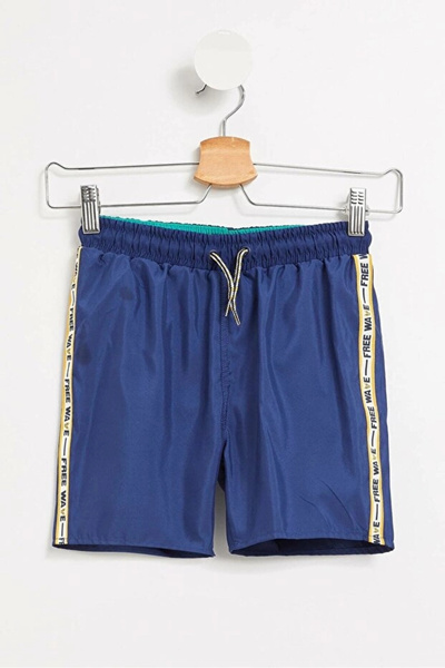 DeFacto Boy's Slogan Printed Swim Shorts