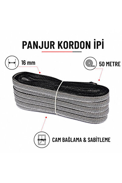 AYRINTISHOP Cam Bağlama Panjur Kordon İpi 16mm 50 Metre - Cam Sabitleme İp