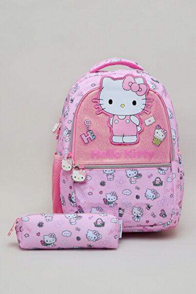 R&B Hello Kitty Print 16" Backpack with Pencil Pouch