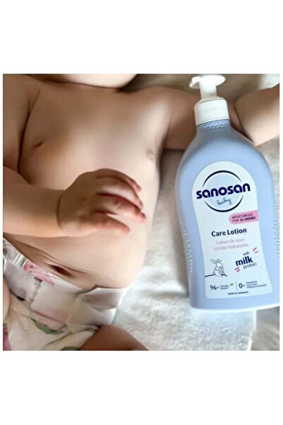 Sanosan لوشن العناية بالأطفال يهدئ ويرطب البشرة لمدة 24 ساعة للأطفال من الولادة 500 مل