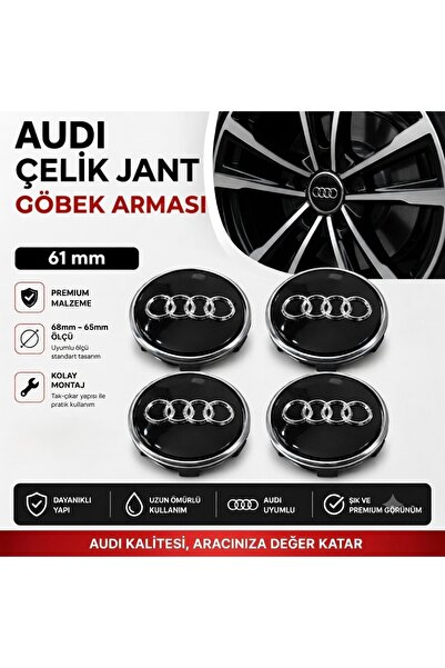 MemoDigital Universal Audi Jant Göbek Arması 61 mm