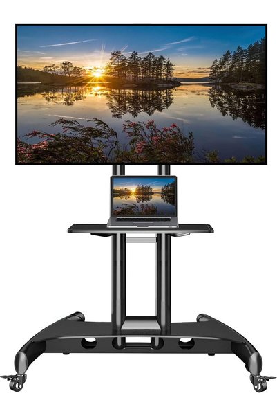 NB Ergonomic حامل تلفزيون متحرك من إن بي نورث بايو مع عجلات لشاشات LCD وLED و...