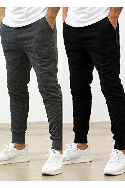 TORUK MAKTO Set of 2 Unisex Ribbed Leg Sweatpants Jogger Comfortable Fit Dail...