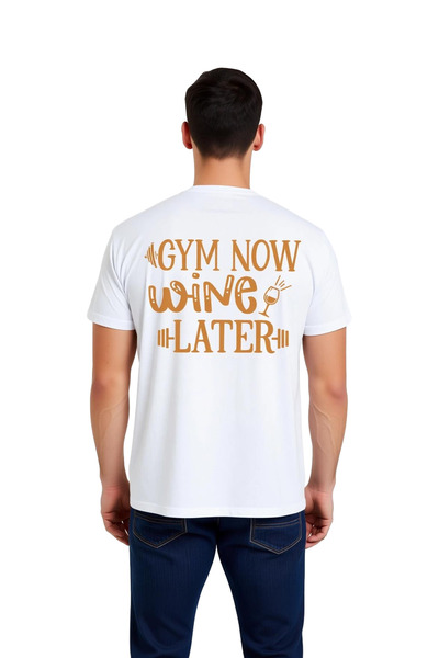 PayBuy Men's Post-Workout Wine Delight Printed Relaxed Fit Short Sleeve Round...