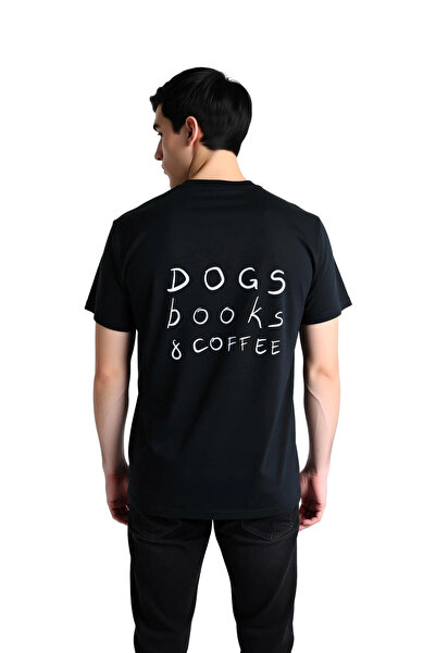PayBuy Men's Graphic Printed Short Sleeve T-Shirt Dog Book Coffee Lovers Casu...