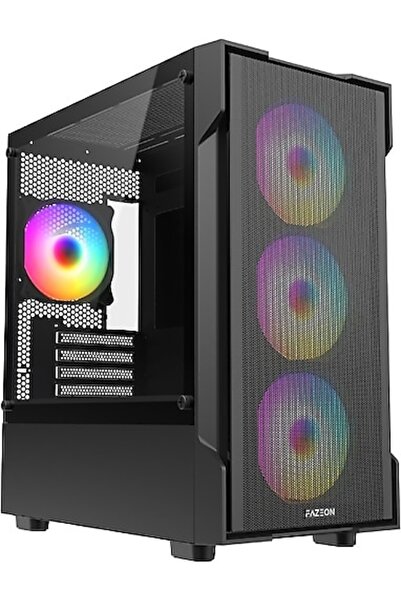 FAZEON F1 650W 80+ BRONZE Mesh 4x120mm Rainbow Fanlı mATX Bilgisayar Kasası