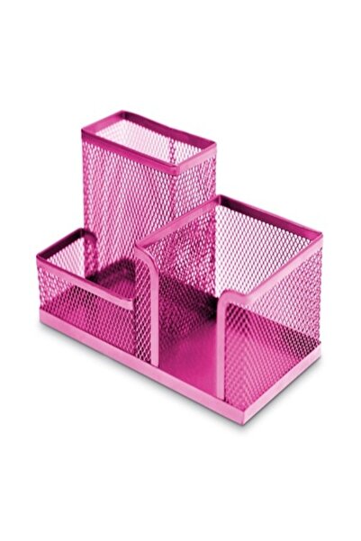 inci çelik aksesuar Table Set with 3 Compartments Metal Mesh Pink