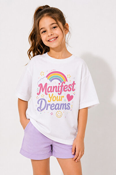 OWNME KIDS Manifest Your Dreams Printed Girls' T-Shirt T-Shirt