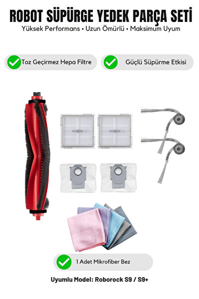 Asgard Grup Συμβατό με Roborock S9 / S9+: 1 κύρια βούρτσα, 2 πλαϊνές βούρτσες...