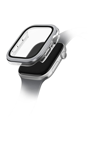 uniq Θήκη Voute για Apple Watch Series 10 46mm σκληρυμένο γυαλί ασημί