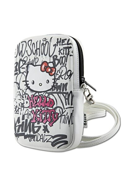Hello Kitty Τσάντα HKPBPDGPHE λευκή με κεφάλι γάτας γκράφιτι