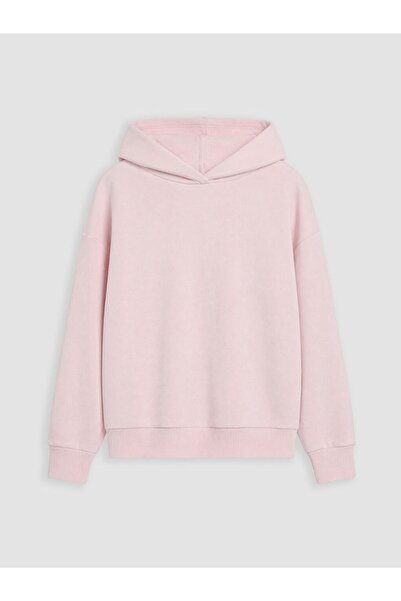 LC Waikiki Pink Hooded Girl's Sweatshirt