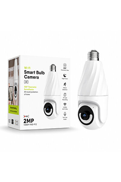 TUROVE 360° Akıllı Ampul Kamera | 2MP Full HD 1080P Wi-Fi Güvenlik Kamerası |...
