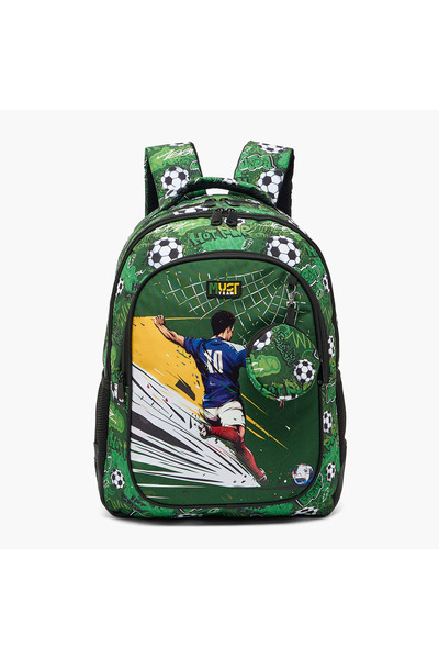 Must Team MustTeam Football Print Backpack for Boys 5-8 Years with Padded Str...