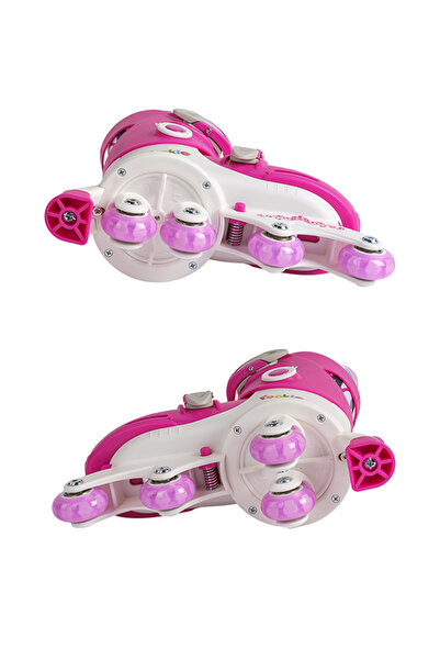 Rookie Ayarlanabilir Led Işıklı Dönüşen Tekerlekli 2 IN 1 Twisty Paten - Pembe