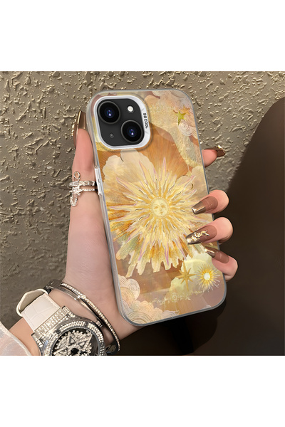 ARTISHELL iPhone 13/14 Uyumlu Güneş Desenli Telefon Kılıfı Şık Koruma Kılıfı