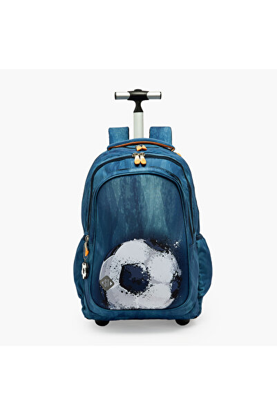 ST Right St.Right Football Print Trolley Bag for Boys 8-13 Years with Water B...