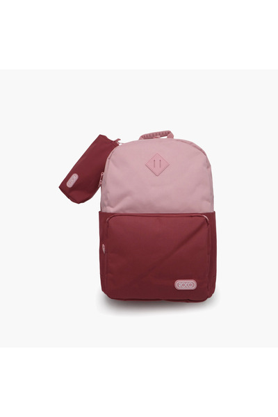 Roco Plain 2-Piece School Backpack Set for Girls 5-8 Yrs with Pencil Case - 1...