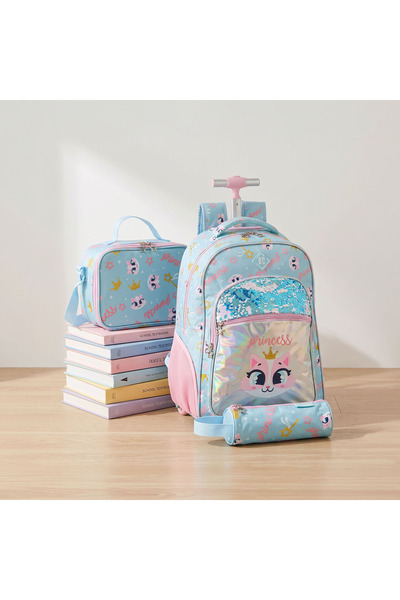 New Expressions Printed 3-Piece Trolley Bag Set for Girls 8-13 Years with Lun...