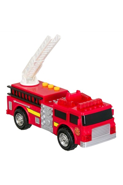 OEM Mașină de pompieri roșie, jucărie, 16 cm - Cu sunete și lumini (3 baterii...