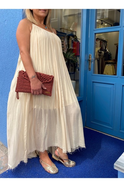 Qualia Butik فستان نسائي بحزام منسوج مطوي
