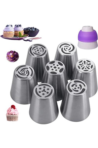 STARSTAR 7-piece piping tip set, flower-shaped, suitable for cake decoration,...