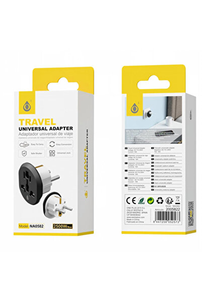Oneplus NA0582 Universal Travel Adapter, US/UK/AU to Type‑F Schuko Plug, 16A,...