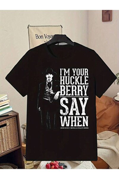 26LIK Men's Doc Holliday "I'm Your Huckleberry" T-Shirt - Iconic Quote & West...