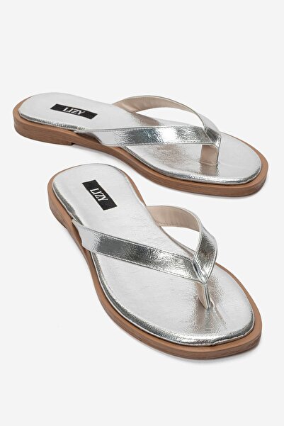 Lizy Shoes Women's Silver Minimalist Flip-Flops Summer Casual Lightweight Pre...