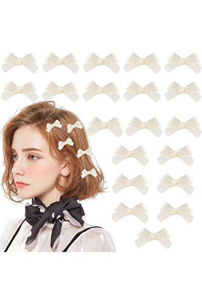 AZONEE 20 Pcs Mini Rhinestone Flower Hair Clips Cute White Pearl Hair Pins Sm...