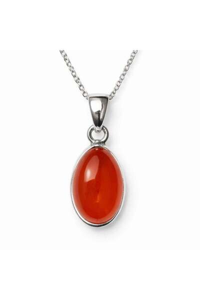 craftmystic Colier argint 925 cu Carneol oval - energie si incredere feminina